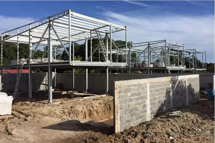 Structure acier d’un projet en construction